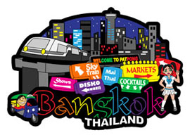 Bangkok Night International Magnet - Min order 50 units.