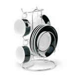 4 Piece coffee set w/ stand - Available in: Black