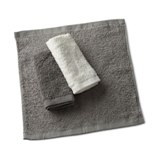 6 hand towels in basket - Available in: Grey