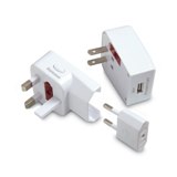 Travel adapter with USB plug - Available in: Black , White