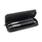 Pen set in PU zipper pouch  - Available in: Black , Blue , Red