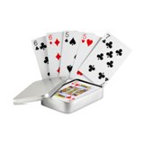 Playing cards in tin box  - Available in: Matt Silver