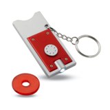 LED light keyring with token  - Available in: Black , Blue , Red