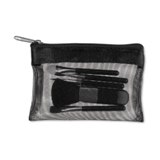 Make up set in mesh pouch  - Available in: Black , Matt Silver