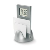 Stand clock with memo holder - Available in: Black , Matt Silver