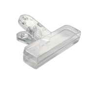 Multipurpose PP plastic clip in translucent colour.