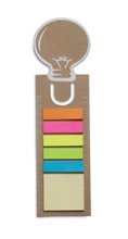 Bookmark in lightbulb shape including a 13cm ruler, 1 yellow sti