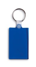 Flexible PVC keyring in rectangular shape.