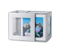 Aluminium photo frame with cube shape display for 6 pictures (6x