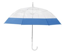 Manual 8-pannel umbrella in transparent PVC with colour band, pe