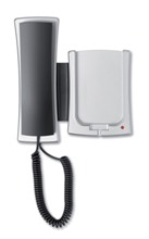 Iphone® stand and handset with plug connector. Features USB and