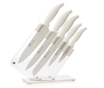 Maxwell & Williams S&D Knife Block Set 6 White - Min Orders Appl Maxwell & Williams S&D Knife Block Set 6 White - Min Orders Appl