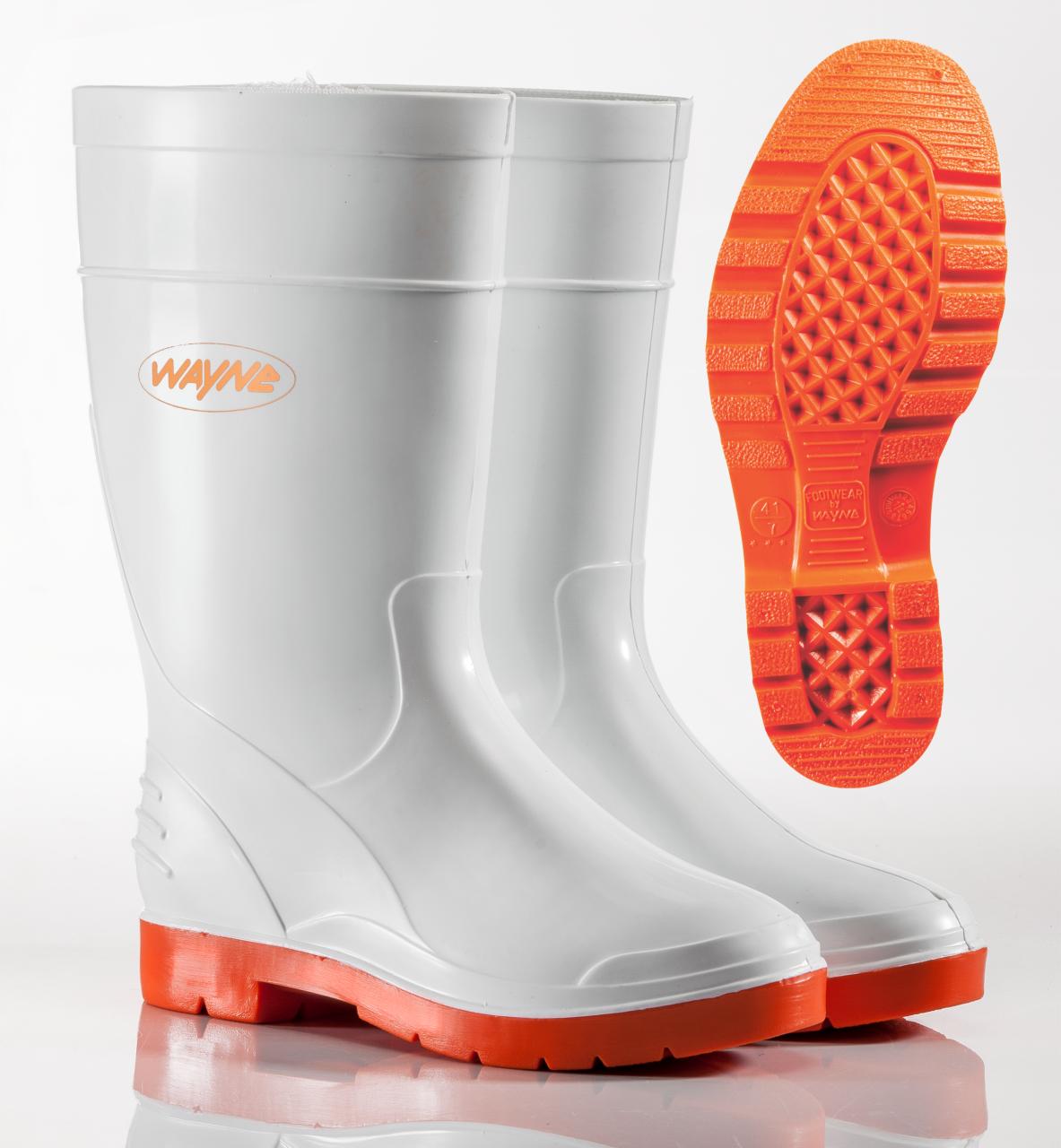 Gumboot Ladies White/Red . Sizes: 3-12