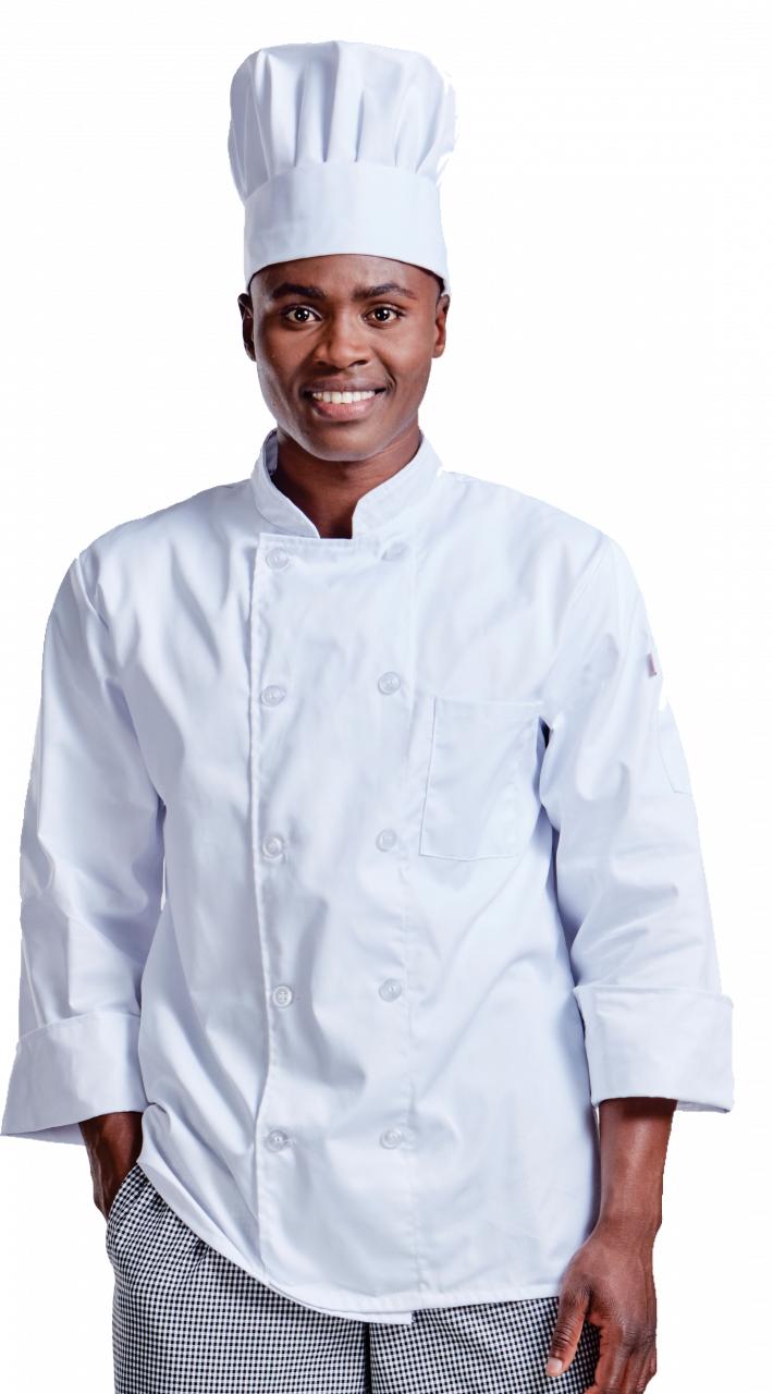 Chef Jacket Poly Cotton White. Small - 5XL