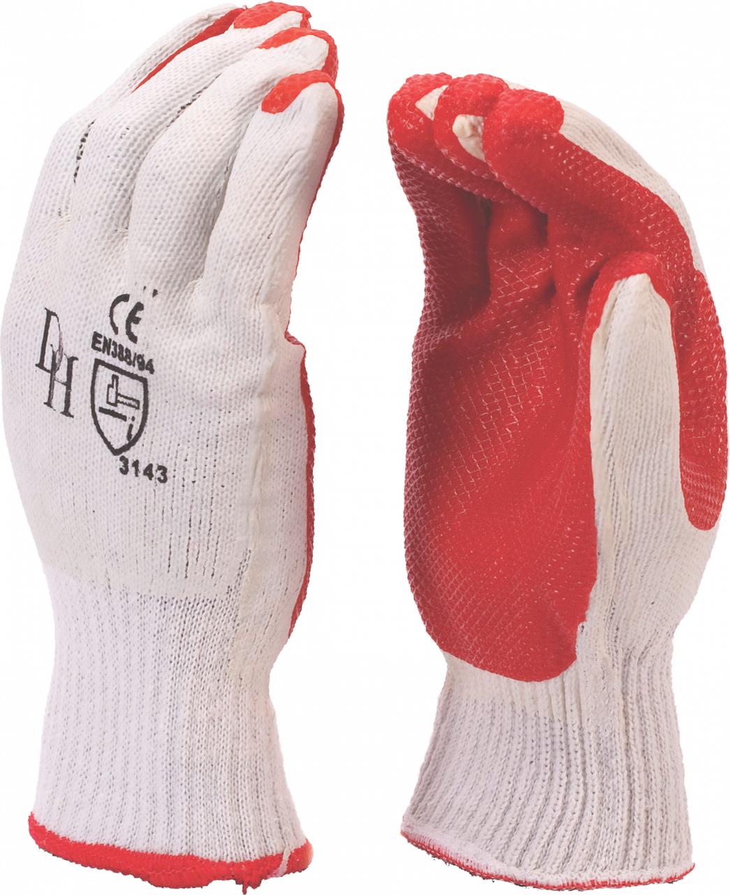 Cotton Protective Gloves CrayFish Rubber Liner Orange