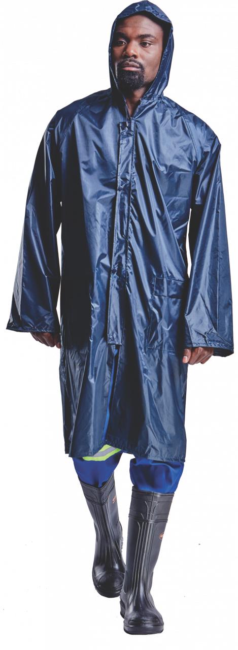 Rain Coat Rubber Nylon. Navy. Small - 4XL