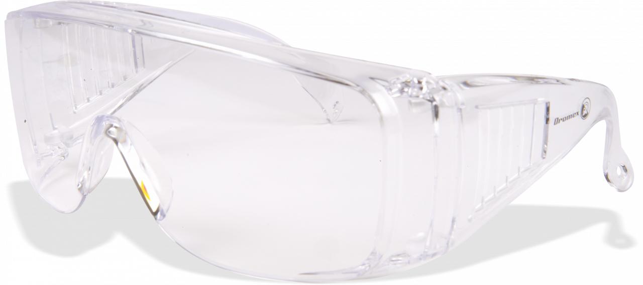 Safety Specs Wraparound. Available Clear, Green or Amber