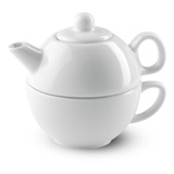 Tea set with cup and tea pot   -Available in: White