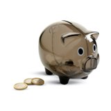 Plastic piggy saving bank -Available in: Transparent Grey
