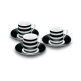 6 piece Espresso set with saucer -Available in: White/Black