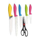7 piece knife set in plastic holder -Available in: Multicolor