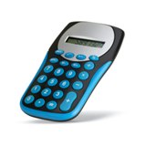 Calculator with contrasted colour key pads -Available in: Blue-O