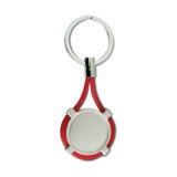 Key ring with silicone strap -Available in: Black-Blue-Orange-Li
