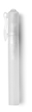 Antibacterial hand sanitizer spray in a translucent 10ml tube. -