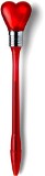 Flashing heart on a ballpen with translucent coloured barrel, bl