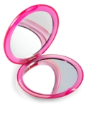 Round plastic double mirror. - Available in: Available in Silver