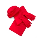 Polar fleece set consisting of a beanie, scarf (150 x 25 cms) an