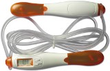 Skipping rope with plastic handles and a counting LCD display. -