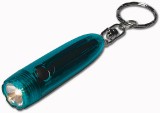 Translucent plastic pocket torch with key holder, includes batte