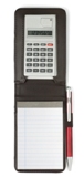 Bonded leather note book with a 8-digit calculator, thirty page