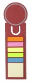 Bookmark including 6 different coloured self-adhesive notes, and