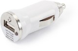 Plastic car power adapter (12V) with one USB port, plugs into th
