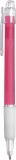 Carmen plastic ballpen with rubber grip and translucent clip, bl