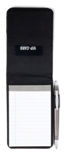 Note pad with PVC padded cover with two internal pockets, elasti