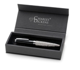 Charles Dickens stylish metal ballpen with Swarovski crystallize