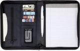 A5 Zipped PVC folder with two large internal pockets, six small