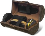 Luxury five piece shoe polish set in a deluxe soft feel PU case