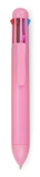 Eight colour plastic ballpen with writing colours, pink, brown,