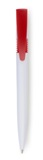 Plastic ballpen with a white barrel, coloured clip, innovative p