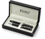 Charles Dickens pen set, consisting of a ballpen and rollerpen w