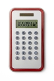 Dual powered eight digit plastic calculator with a translucent c