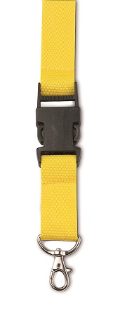 Polyester lanyard with safety release clip and plastic key holde
