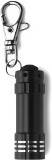 Small metal pocket torch with three LED lights and a trigger cli