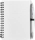 A6 Spiral bound PVC covered sixty five page notebook and plastic
