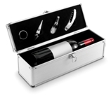 Four piece wine set in an aluminium gift box (excludes wine) inc