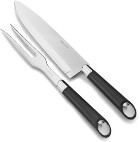 Gift set consisting of a stainless steel meat knife and fork and